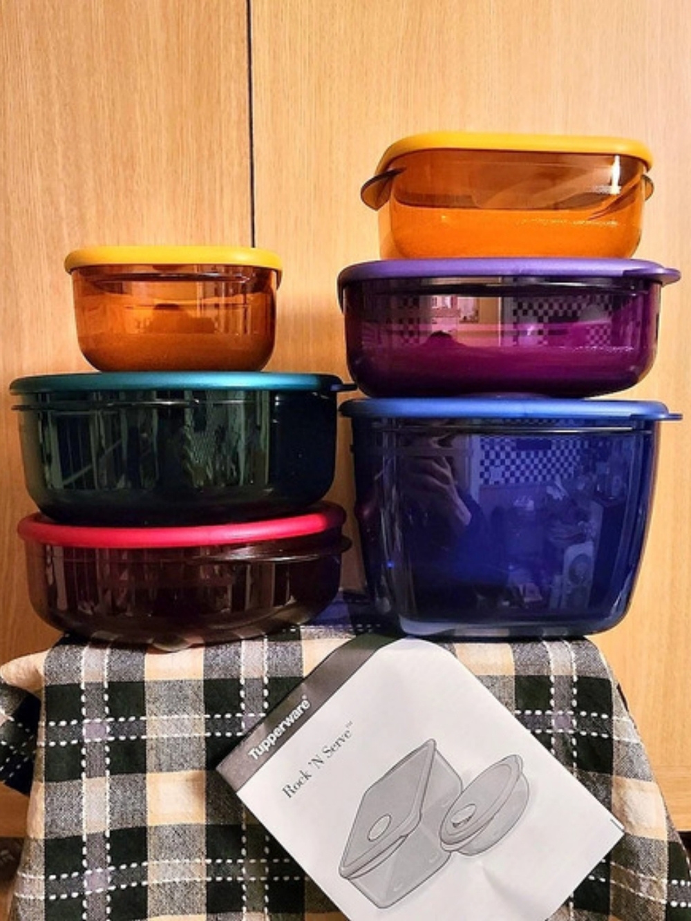 Tupperware Rock 'N Serve Jewel Toned Set